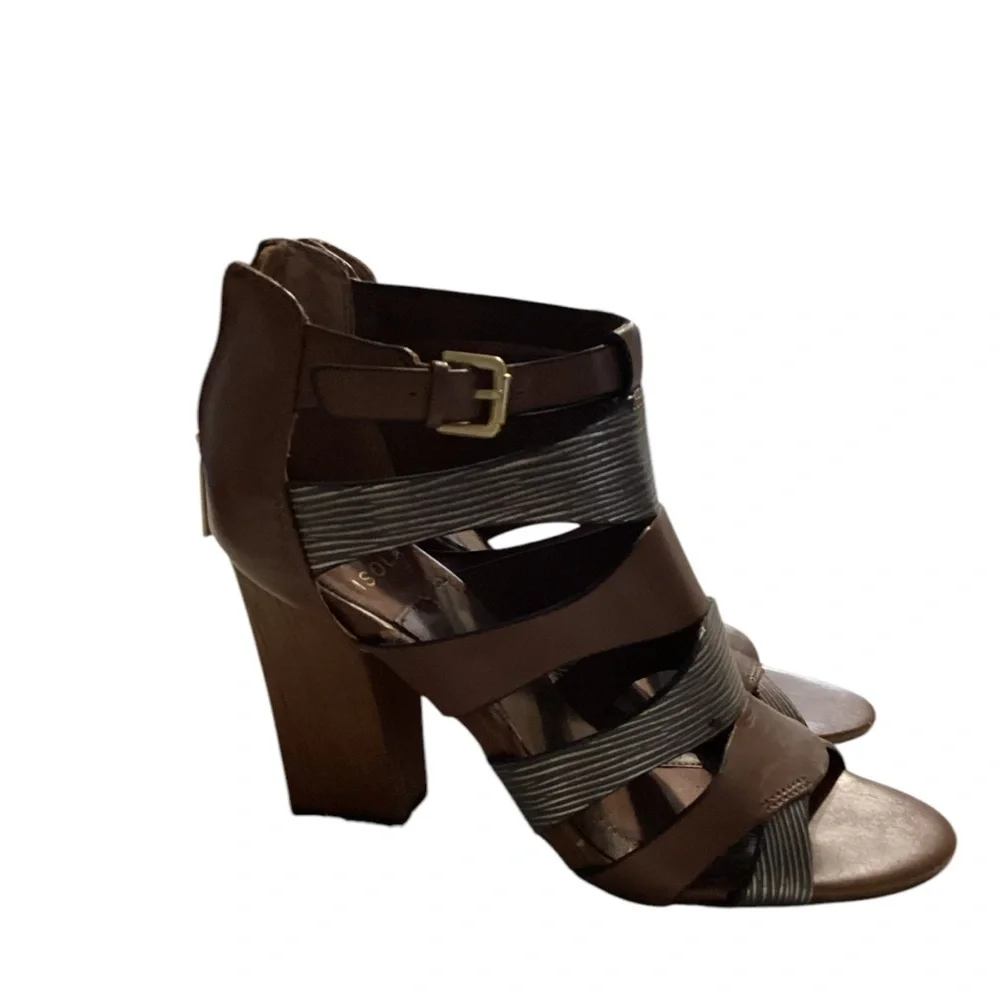 ISOLA leather brown metallic‎ sandals size 7.5